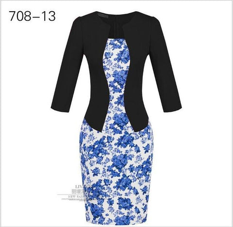 Image of Spring Autumn Formal Bodycon Pencil Dress
