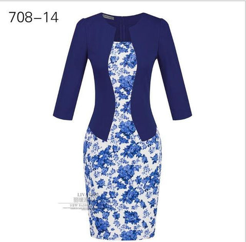 Image of Spring Autumn Formal Bodycon Pencil Dress