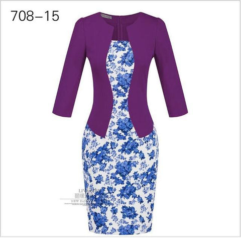 Image of Spring Autumn Formal Bodycon Pencil Dress