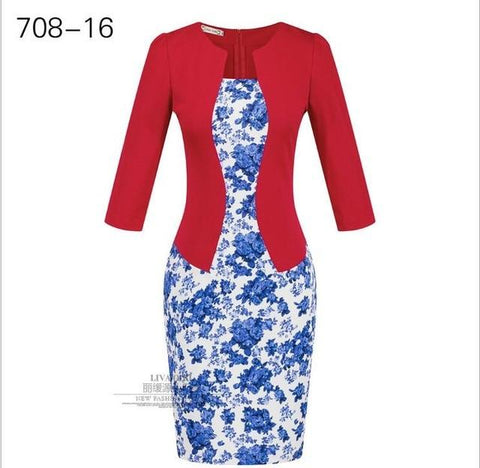 Image of Spring Autumn Formal Bodycon Pencil Dress