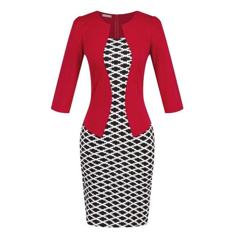 Image of Spring Autumn Formal Bodycon Pencil Dress