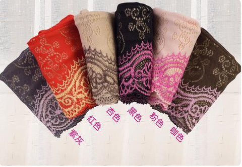 Image of New Breathable Modal Lingeries Seamless Panties Flower Embroidered Lace Briefs Comfort Mid Waist