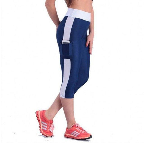 Image of Push-ups elastic fitness exercise pants leggings with Side pocket