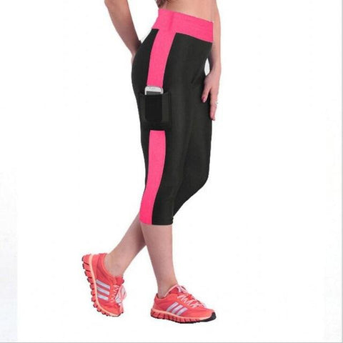 Image of Push-ups elastic fitness exercise pants leggings with Side pocket