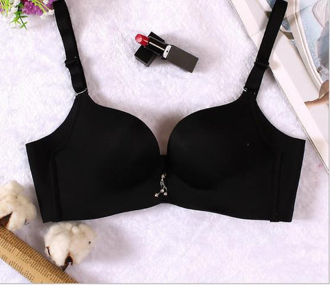 Image of Red low cut seamless push up bra