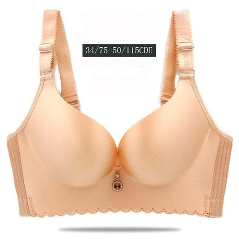Image of Plus size C D E Cup women seamless bra no rims thin soft bra