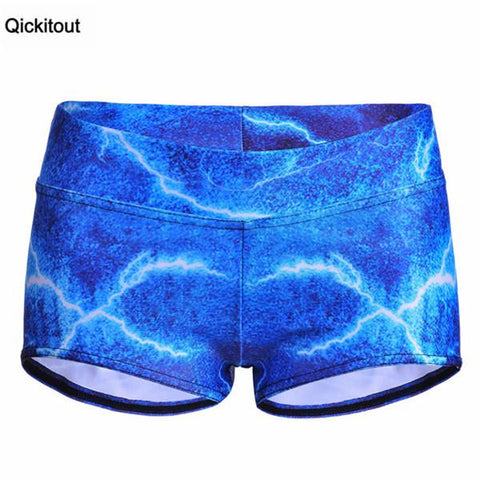 Image of Sexy Galaxy Scales Cute Cat Leopard Digital Print Elasticity Shorts