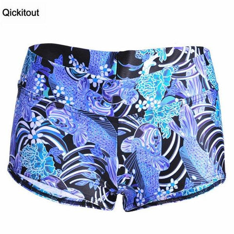 Image of Sexy Galaxy Scales Cute Cat Leopard Digital Print Elasticity Shorts
