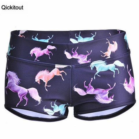 Image of Sexy Galaxy Scales Cute Cat Leopard Digital Print Elasticity Shorts