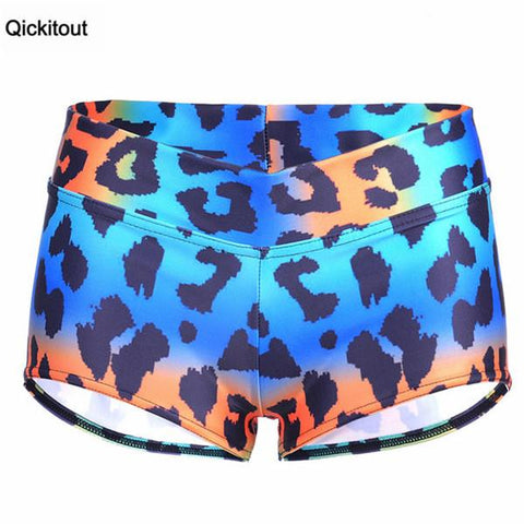 Image of Sexy Galaxy Scales Cute Cat Leopard Digital Print Elasticity Shorts