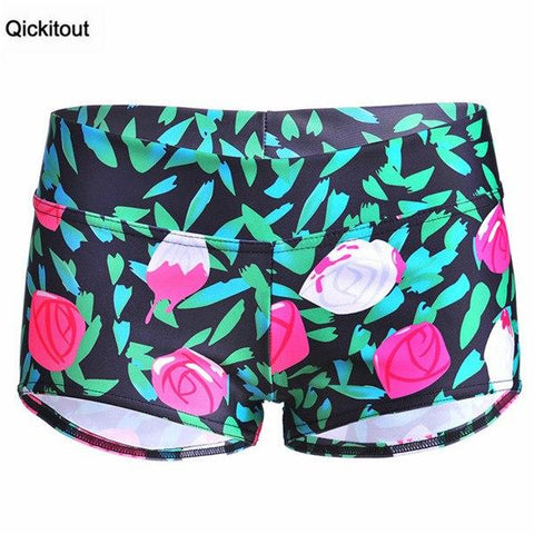 Image of Sexy Galaxy Scales Cute Cat Leopard Digital Print Elasticity Shorts