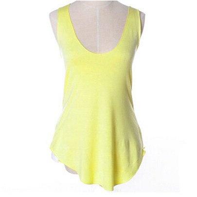 Image of Stretchy Camisole Spaghetti Strap Long Tanks Tops Pure Color