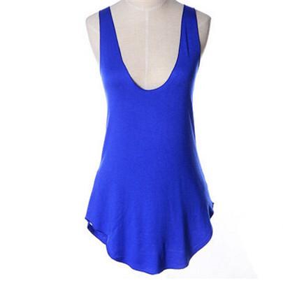 Image of Stretchy Camisole Spaghetti Strap Long Tanks Tops Pure Color