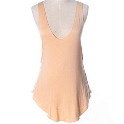 Image of Stretchy Camisole Spaghetti Strap Long Tanks Tops Pure Color