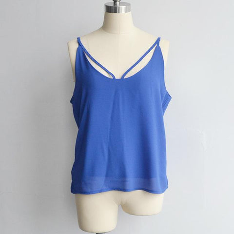 Image of Spaghetti Strap Slim Vest Female Tanks