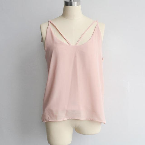 Image of Spaghetti Strap Slim Vest Female Tanks
