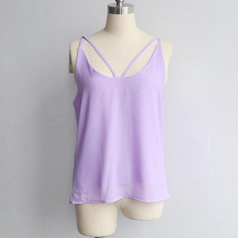 Image of Spaghetti Strap Slim Vest Female Tanks