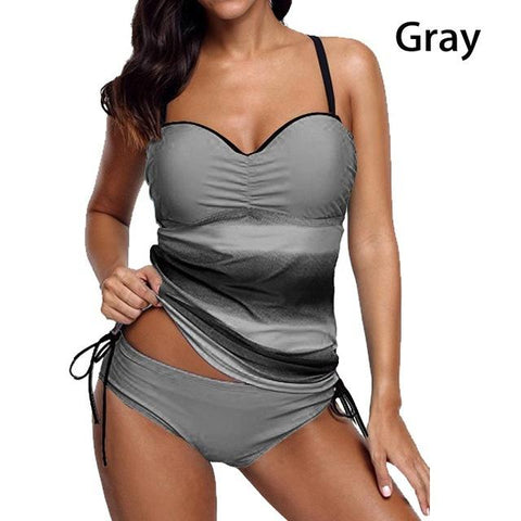 Image of Tankini Sets With shorts Two Pieces Swimwear Retro Print