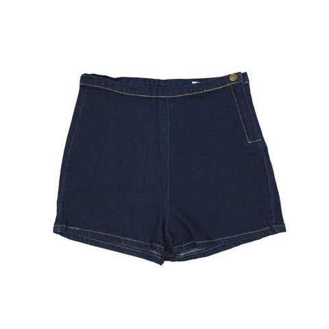 Image of New Slim High Waist Jeans Denim Tap Shorts Tight A Side Button