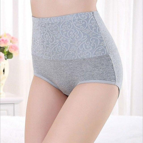 Image of Plus Size Intimates Female Cotton Jacquard Knickers High Waist Panties