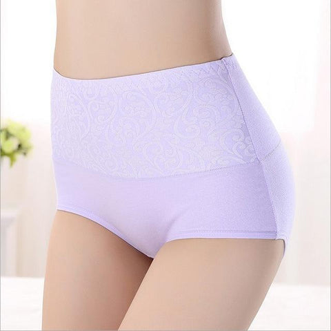 Image of Plus Size Intimates Female Cotton Jacquard Knickers High Waist Panties
