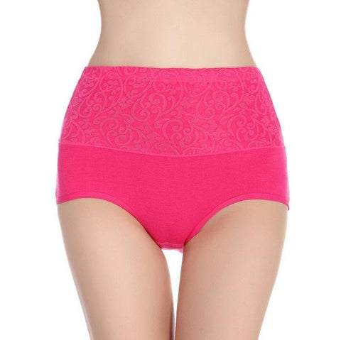 Image of Plus Size Intimates Female Cotton Jacquard Knickers High Waist Panties