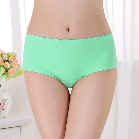 Image of Top selling girls mid waist ice silk comfortable seamless panties