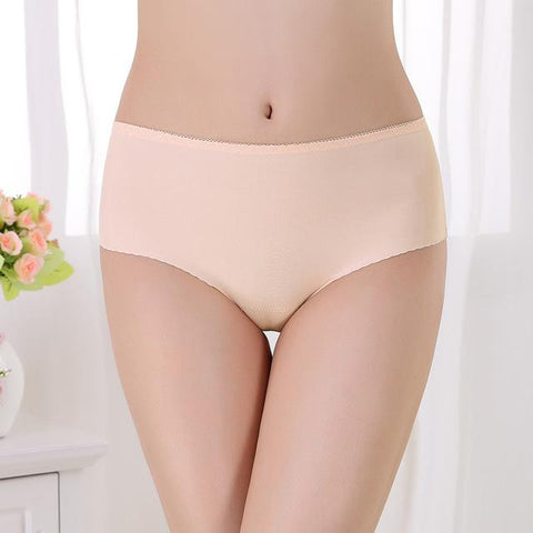 Image of Top selling girls mid waist ice silk comfortable seamless panties