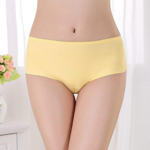 Image of Top selling girls mid waist ice silk comfortable seamless panties