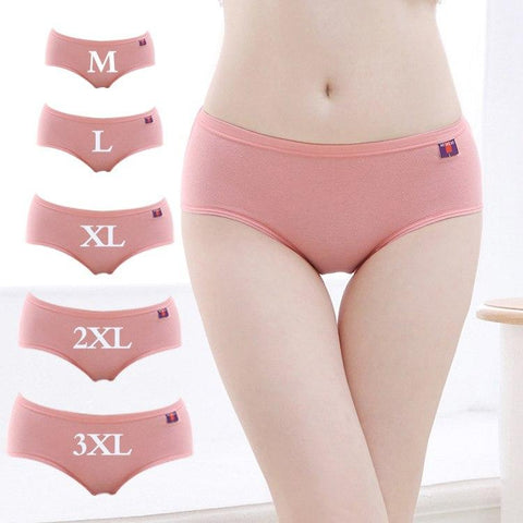 Image of Plus Size Thin Breifs Mid Waist Seamless Breathable Intimates Panties