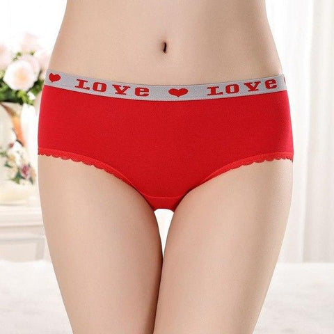 Image of Seamless Cotton Underwear Briefs Mid Waist Sexy Panties
