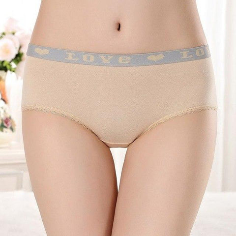 Image of Seamless Cotton Underwear Briefs Mid Waist Sexy Panties