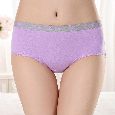 Image of Seamless Cotton Underwear Briefs Mid Waist Sexy Panties