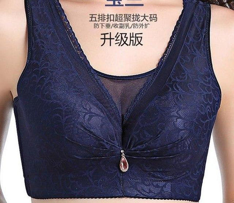 Image of Plus size C D full cup bodice hollow out lace solid seamless bra