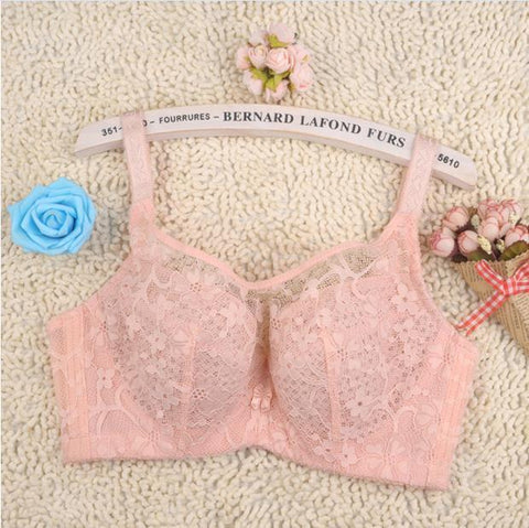 Image of Plus Size 3/4 Cup Push Up Mesh Transparent Lace Bra Sutia