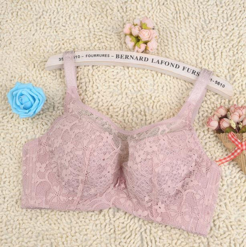 Image of Plus Size 3/4 Cup Push Up Mesh Transparent Lace Bra Sutia