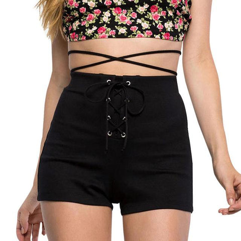 Image of High Waist Short Clothes with Belt Summer Casual Shorts