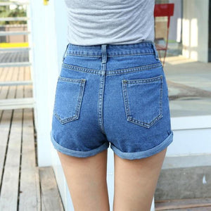 Sexy Ripped Denim Mid Waist  Jeans Shorts