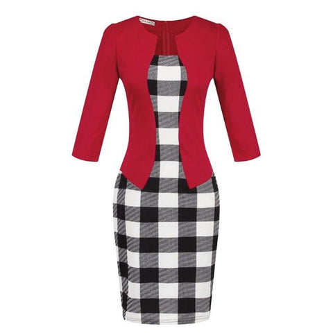 Image of Spring Autumn Formal Bodycon Pencil Dress