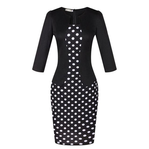 Image of Office Dress Faux Jacket Elegant Summer Wear Work Dresses