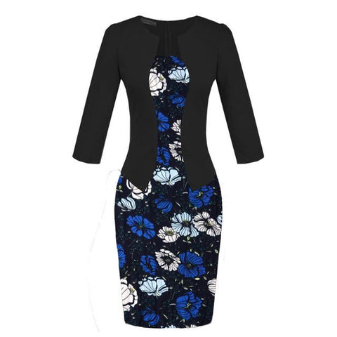 Image of Office Dress Faux Jacket Elegant Summer Wear Work Dresses