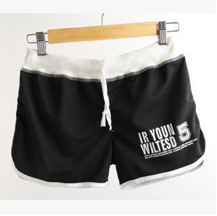 Image of Casual Letters Short Pants Sportswear Black Cotton