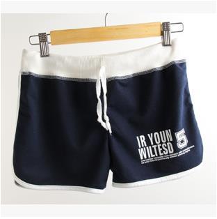 Image of Casual Letters Short Pants Sportswear Black Cotton