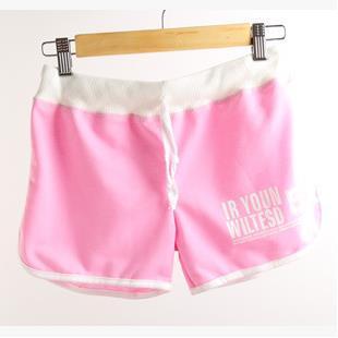 Image of Casual Letters Short Pants Sportswear Black Cotton