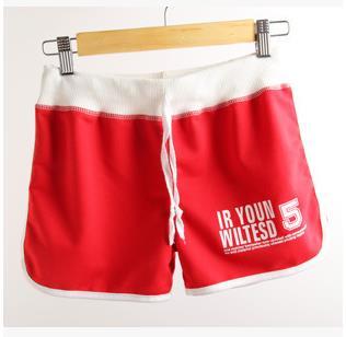 Image of Casual Letters Short Pants Sportswear Black Cotton