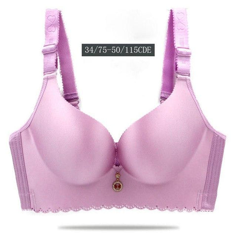 Image of Plus size C D E Cup women seamless bra no rims thin soft bra