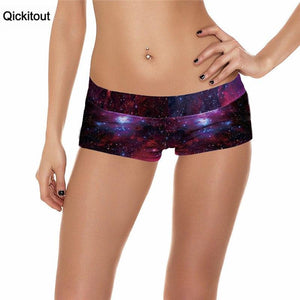 Sexy Galaxy Scales Cute Cat Leopard Digital Print Elasticity Shorts