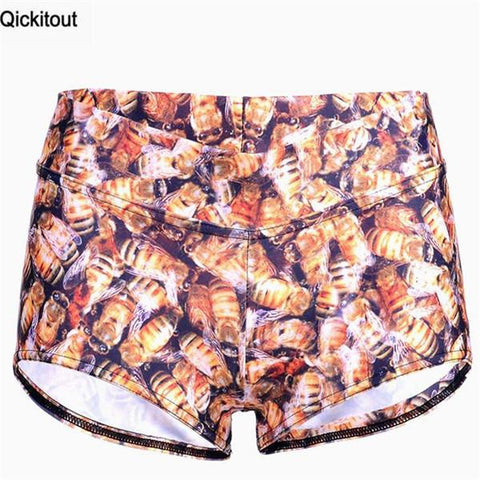Image of Sexy Galaxy Scales Cute Cat Leopard Digital Print Elasticity Shorts