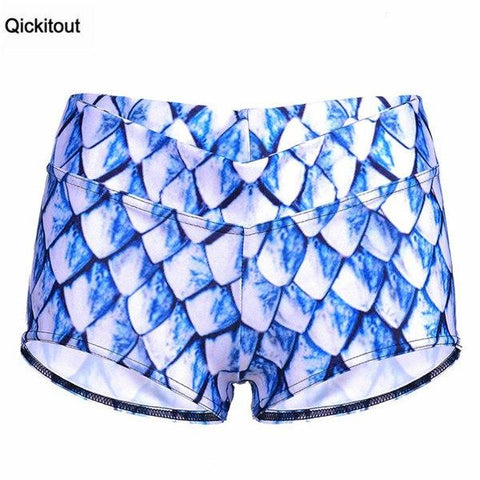 Image of Sexy Galaxy Scales Cute Cat Leopard Digital Print Elasticity Shorts