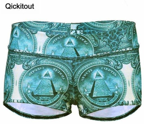 Image of Sexy Galaxy Scales Cute Cat Leopard Digital Print Elasticity Shorts